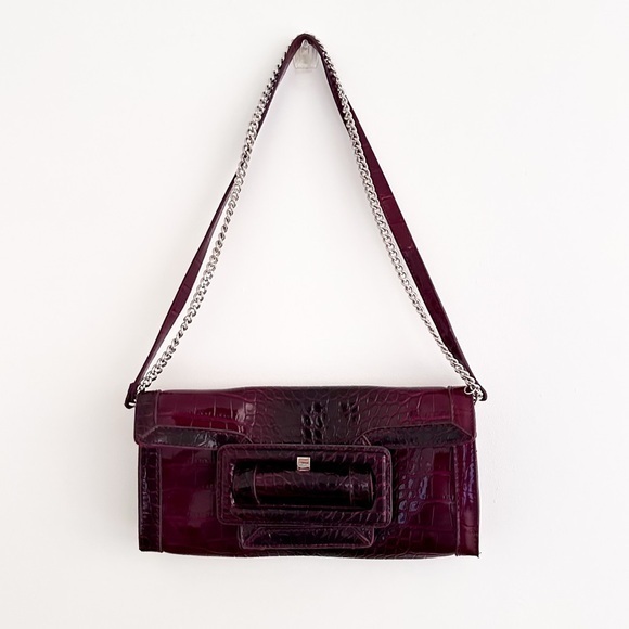 White House Black Market Embossed Red Convertable Clutch - Picture 1 of 8